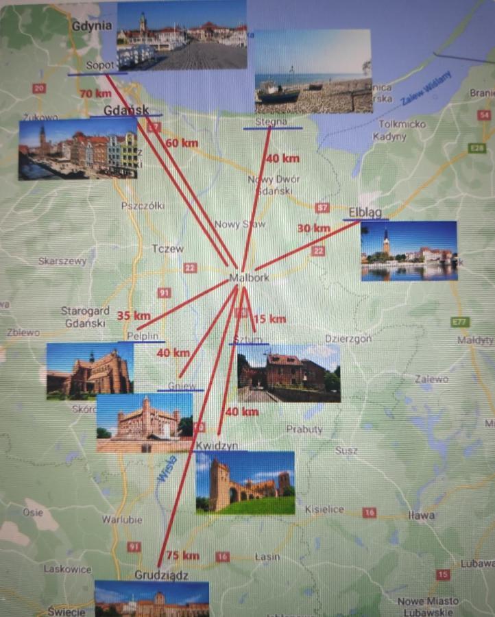 Apartament Obok Zamku Malbork Esterno foto